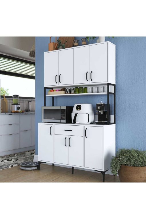 کابینت کمد آشپزخانه انبار 1کشودار 8درب‎دار سفید چند کاربردی برند Rani Mobilya کد 1698669853