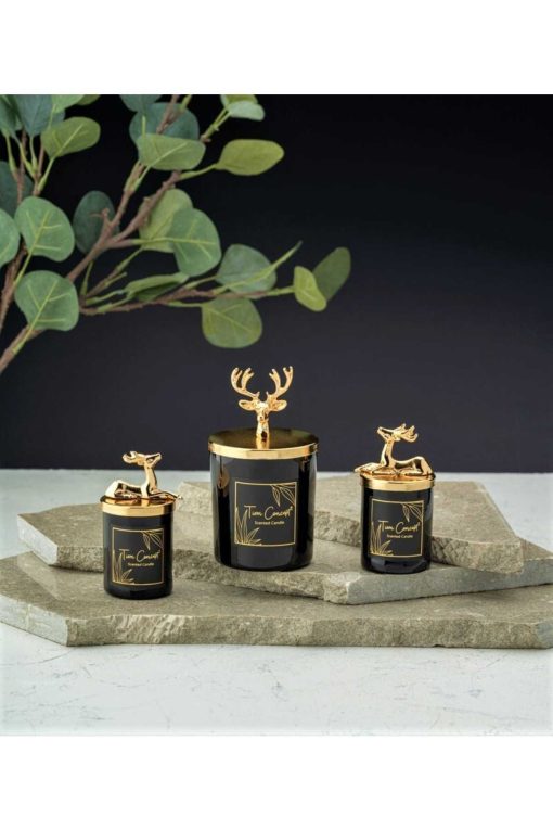 شمع ست لیوان معطر تزئینی طراحی ویژه وانیلی طلایی مشکی برند Tiem Concept کد 1698654806