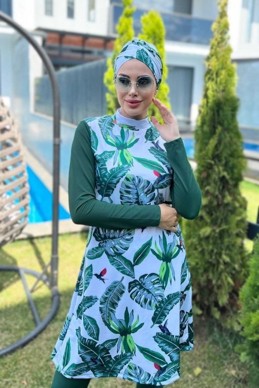 مایو اسلامی پوشیده کامل طراحی سبز برند Remsa Mayo کد 1701271635