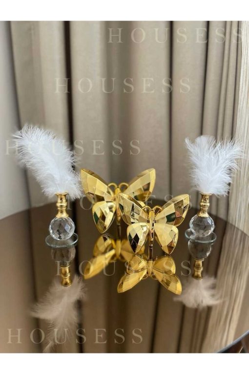 دکور تزئینی 2عدد پروانه طلایی برند Housess کد 1699800139