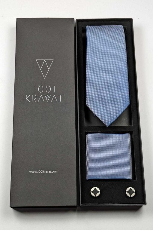 کراوات ست دکمه‎دار کادو آستین با دستمال مردانه برند 1001 Kravat کد 1700598206