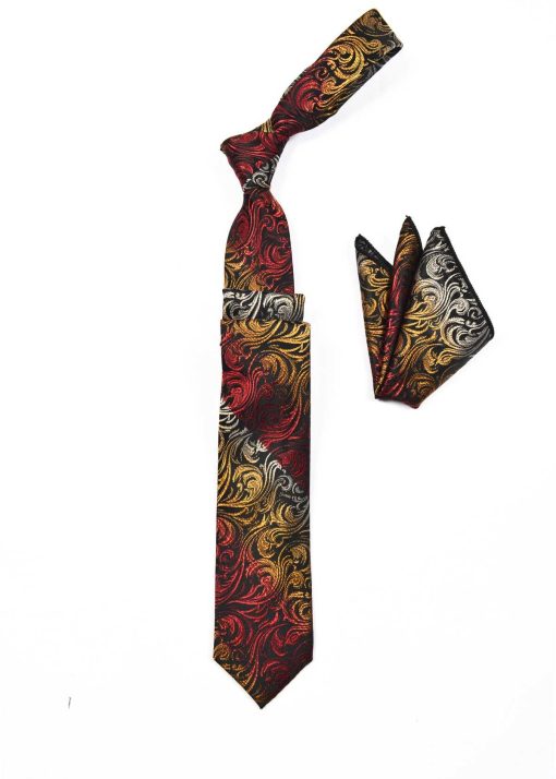 کراوات با دستمال راه‎راه طرح‎دار برند Cengiz İnler کد 1700598209