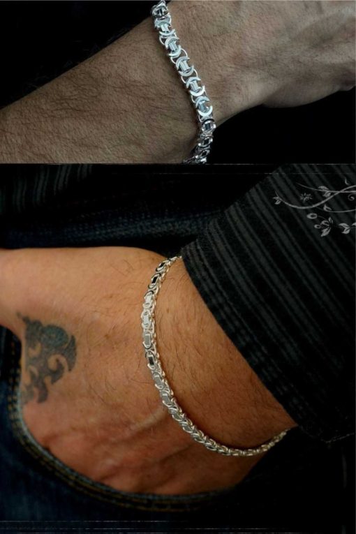 دستبند مدل کرال براق 925عیار 5.50 نقره مردانه برند OSMANLI GÜMÜŞ کد 1700331965