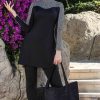 مایو اسلامی پوشیده کامل لایکرا طرح‎دار آستین بلند مشکی زنانه برند hazelin کد 1700368694
