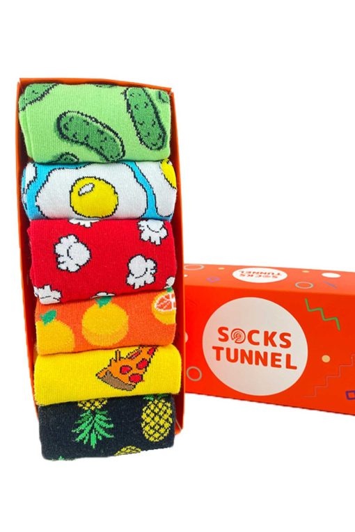 ست جوراب میوه طرح‎دار رنگی پیتزا برند Socks Tunnel کد 1701322927