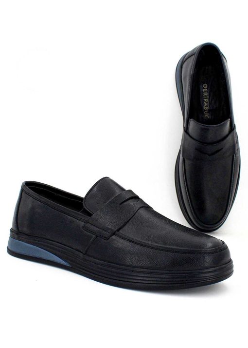 کفش راحتی چرم اصل مردانه مشکی برند Deripabuc کد 1700417437