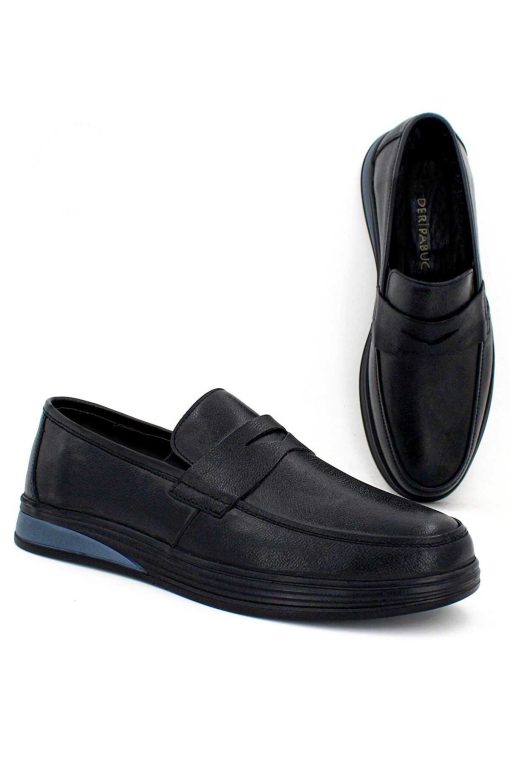 کفش راحتی چرم اصل مردانه مشکی برند Deripabuc کد 1700417437