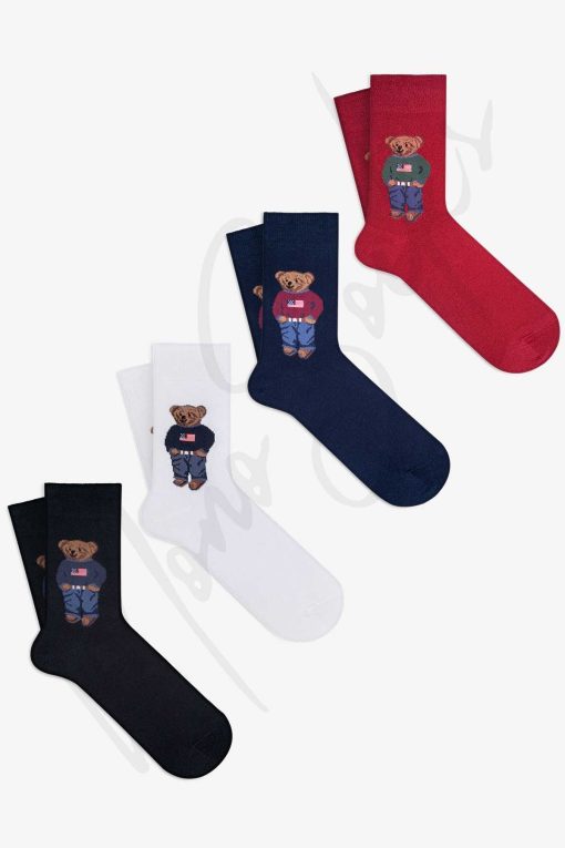 جوراب طرح‎دار خرس کوچولو Teddy 4lu برند Mono Socks کد 1700572876