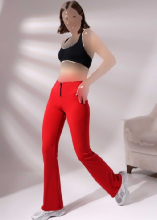 ورزشی تایت سفت کننده پاچه اسپانیایی قرمز زیپدار زنانه برند EMFURE کد 1703295127