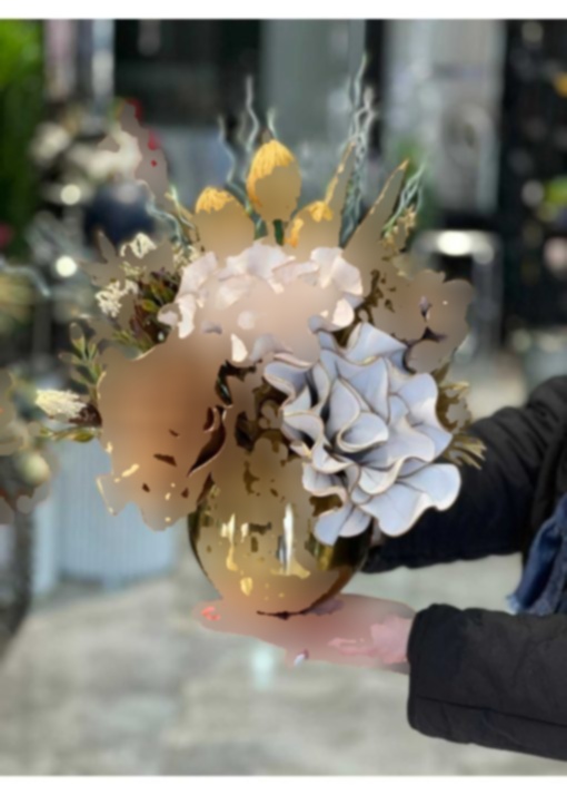 گلدان مصنوعی گل‎دار مرجانی طلایی برند TASARIMHMODA کد 1702375764