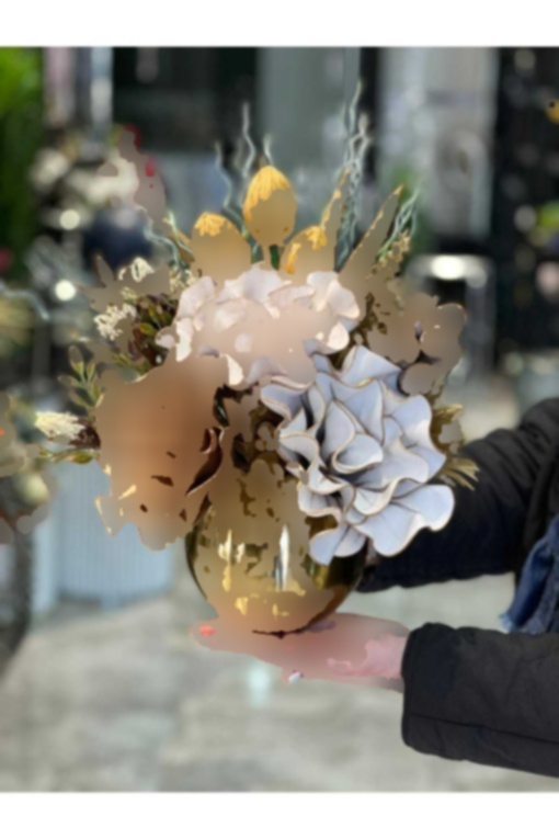 گلدان مصنوعی گل‎دار مرجانی طلایی برند TASARIMHMODA کد 1702375764