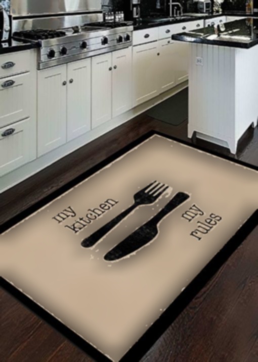 آشپزخانه به صورت جوت دیجیتالی طرحدار لیز نمیخورد چاپی مشکی برند Decomia Home کد 1703442875