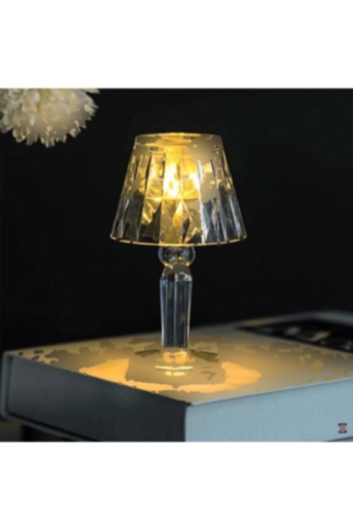 آباژور led کوچک باتری دار لامپ مطالعه الماس کریستال شفاف قد 12cm برند Zemtigo کد 1703865847