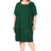 لباس مجلسی آستر‎دار قد توری شنل دار اکریلیکی سایز بزرگ سبز زنانه برند 1fazlası کد 1703313370