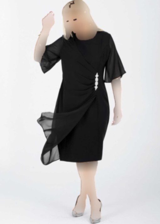 لباس مجلسی اکسسوار دار شیشه ای شیفون پارچه بافته شده سایز بزرگ سنگی مشکی زنانه برند 1fazlası کد 1703311637