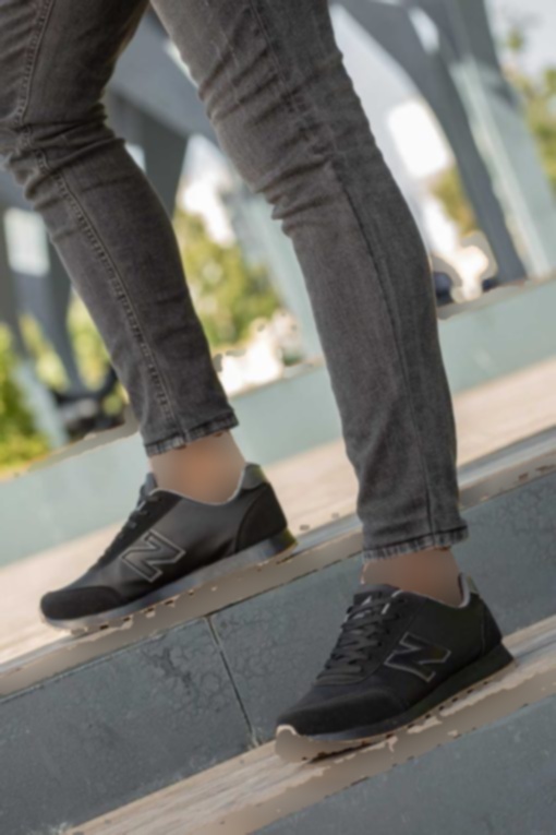 کفش اسپرت اسنیکر راحت ساده کشی کف بند دار روزمره پیاده روی مشکی مردانه برند BOUIS کد 1705406594