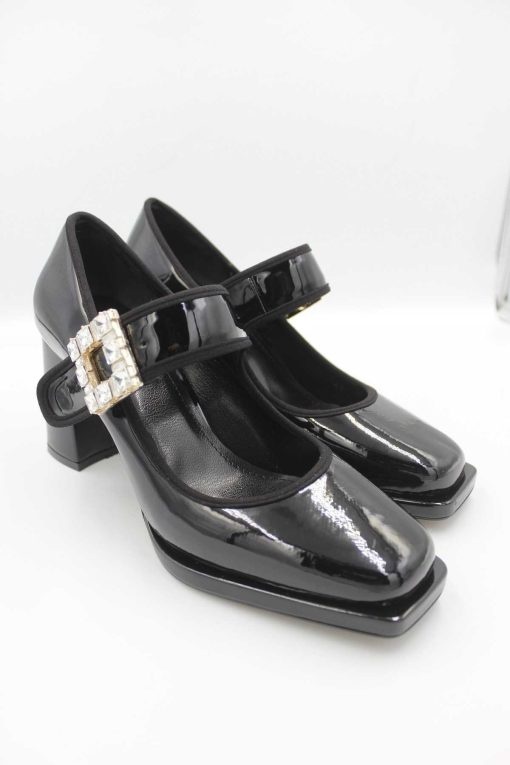 کفش پاشنه کلفت مشکی زنانه برند Milano کد 1707011470