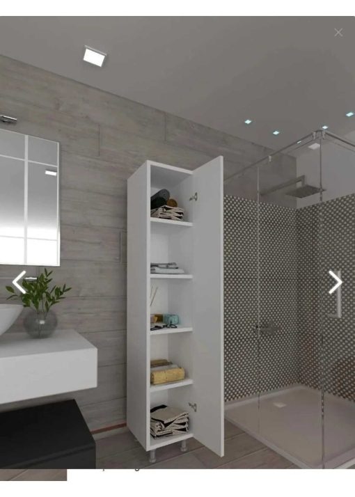 کابینت مواد غذایی انبار آشپزخانه حمام تک درب 5طبقه دار سفید چند کاربردی برند bshgülbaymobilya کد 1706901977