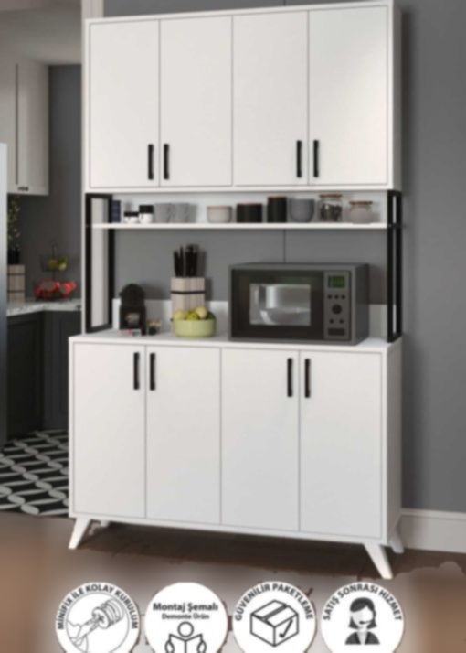 کابینت کمد انبار مواد غذایی آشپزخانه 8درب‎دار سفید چند کاربردی برند Bofigo کد 1706947751