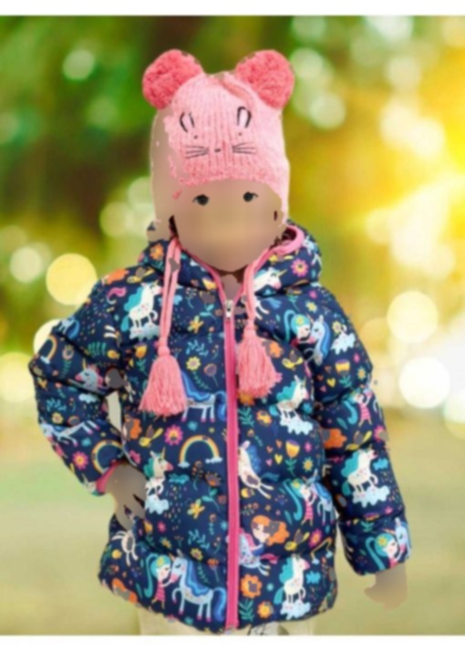 کاپشن تک شاخ زمستانی کلاهدار پفدار چاپی طرح پسرانه دخترانه پالتو & دیجیتالی برند ROBA KIDS کد 1707220999