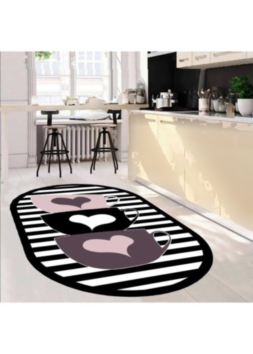 فرش بیضی آشپزخانه تزئینی قابل شستشو کف لیز نمیخورد برند eco concept کد 1709140412