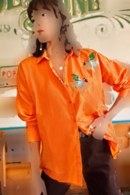 پیراهن بافته شده طرح‎دار نارنجی زنانه برند Olalook کد 1708584147
