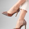 کفش پاشنه بلند استیلتو طرح پوست ماری رنگ شتری زنانه ترکیبی برند Mio Gusto کد 1707658298