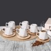 ست فنجان قهوه با نعلبکی چوب منشوری شکل 6نفره سفید برند EvimSepette کد 1709883249