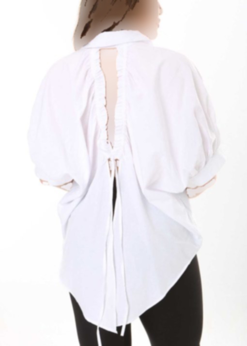 پیراهن دکمه‎دار در پشت طرحدار سایز بزرگ سفید زنانه برند Şans کد 1709473458