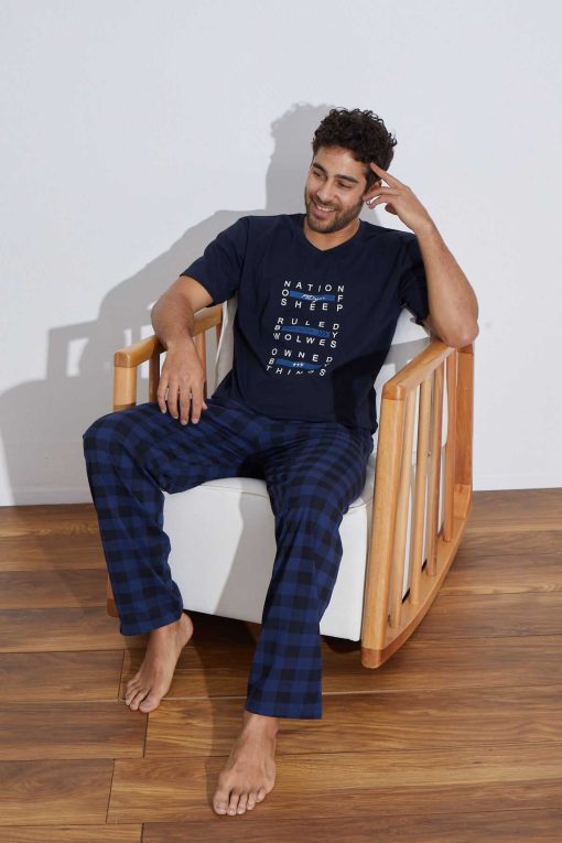 لباس راحتی پانیه (تابستان) مردانه چهارخونه برند Ayans Pijama کد 1712491276