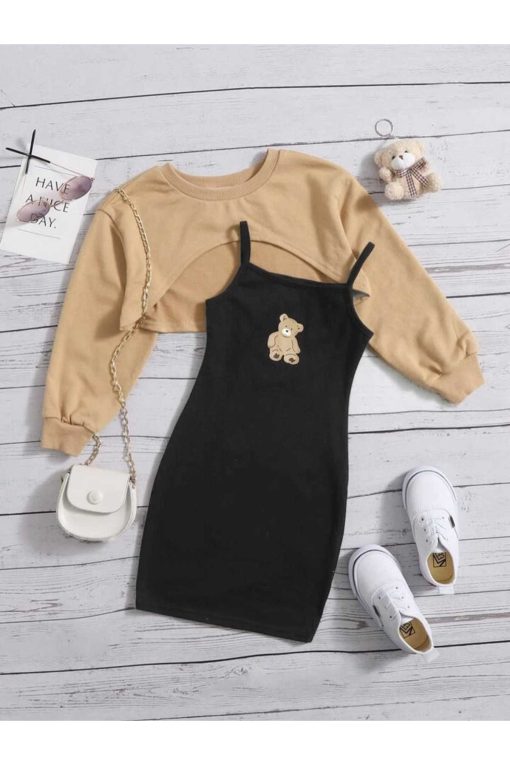 سوییشرت پیراهن چاپ خرس کوچولو ترکیبی & برند DLRboutique کد 1712845505
