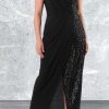 لباس مجلسی بلند در بدون آستین شکاف دار یقه هفت پولکی زنانه برند For Big Trend کد 1712923704