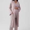 لباس راحتی ابریشم مصنوعی کشی طرح‎دار آستین بلند بارداری برند Artış کد 1714003262