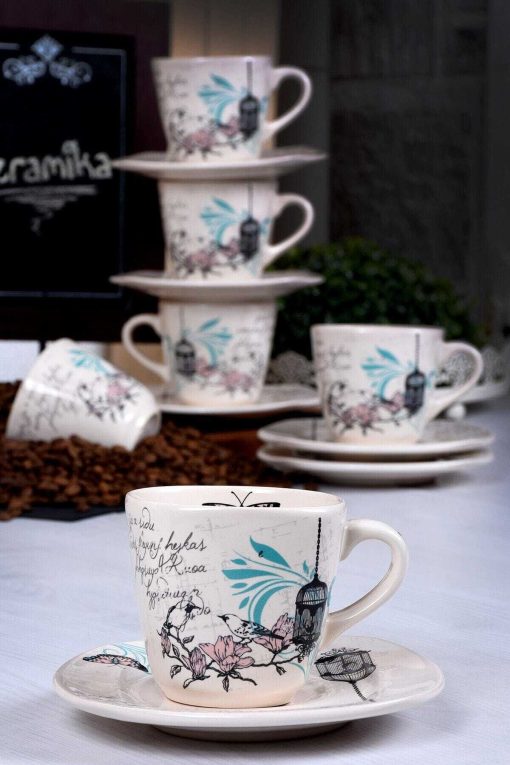 فنجان ست چای 12تکه 6نفره یکدست برند Keramika کد 1712221983