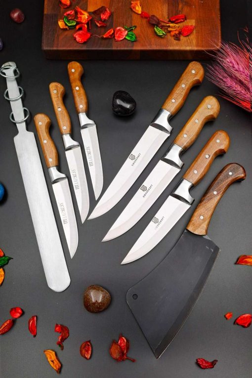 جهیزیه چاقو سبزی ست نان آشپزخانه دست ساز دستی یاتاگان جدول خط قربانی برند SWENCRAFT کد 1713026125