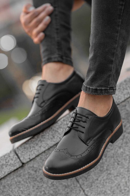 کفش مجلسی راحت ارتوپدیک کف روزانه مشکی مردانه برند By Oxford کد 1712242576