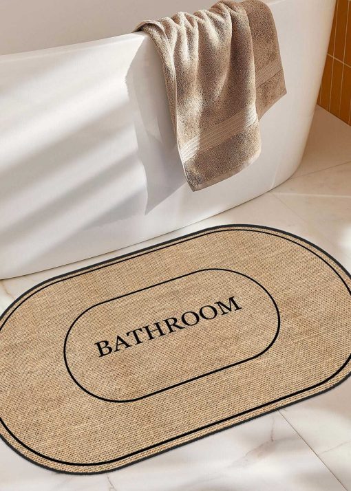 فرش زیرپایی حمام مدرن قابل شستشو به صورت جوت دیجیتالی لیز نمیخورد برند Decomia Home کد 1715390246