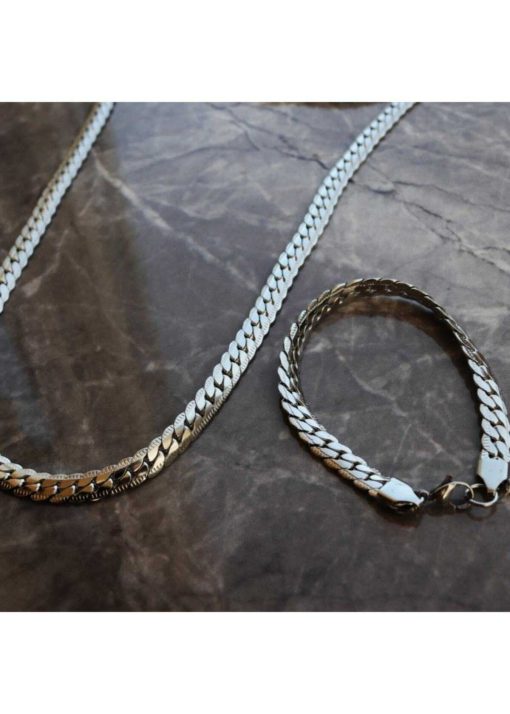 ست دستبند گردنبند فولادی & برند Plüton Design کد 1715795205